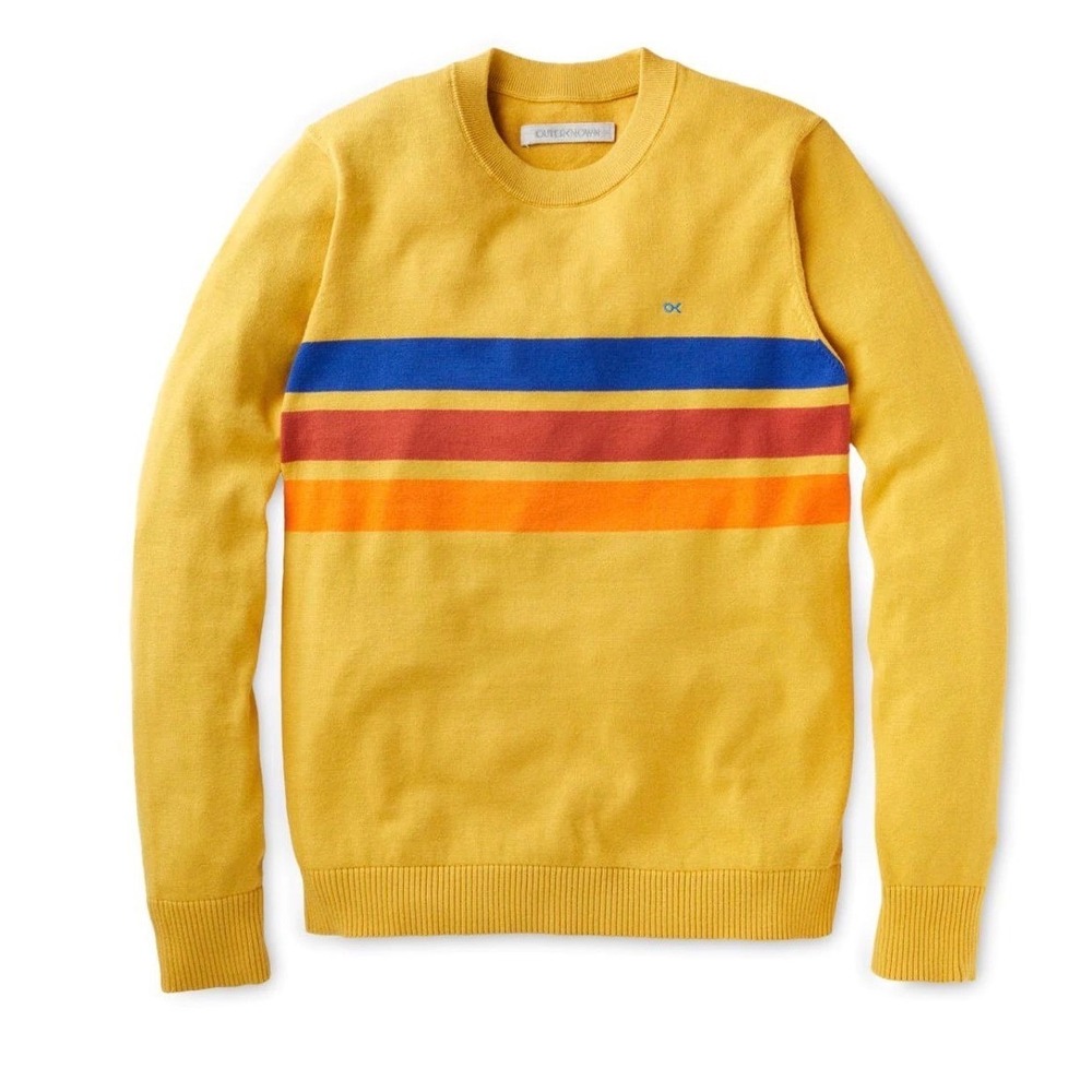 Outerknown Nostalgic Sweater Beachwood colorway, multi-stripe Size Large Mens
